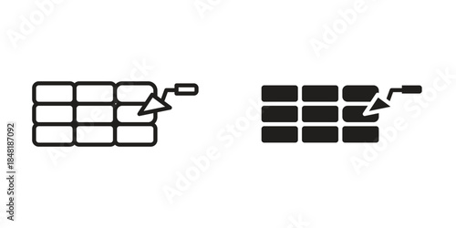 Brickwork icon for website, thin line icons. vector logo design