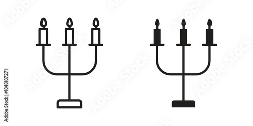 Candelabra icon for website, thin line icons. vector logo design