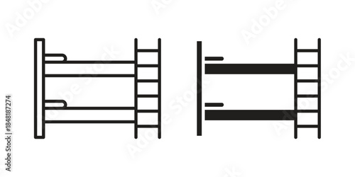 Bunk bed icon for website, thin line icons. vector logo design