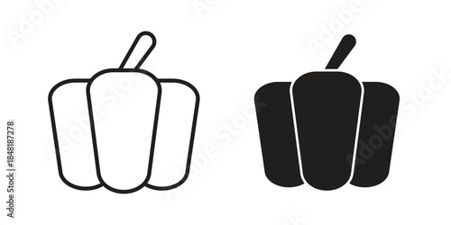 Capsicum icon for website, thin line icons. vector logo design