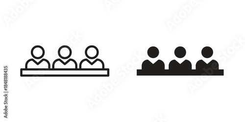 Committee icon for website, thin line icons. vector logo design