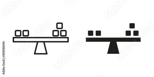Compare icon for website, thin line icons. vector logo design