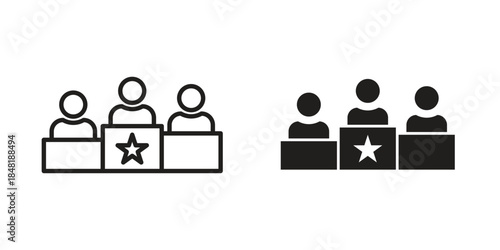 Competitors icon for website, thin line icons. vector logo design