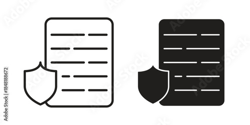 Contract coverage icon for website, thin line icons. vector logo design