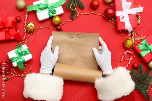 Santa hands with blank lett...