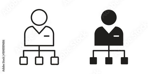 Department head icon for website, thin line icons. vector logo design