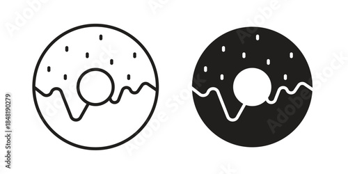 Donut icon for website, thin line icons. vector logo design