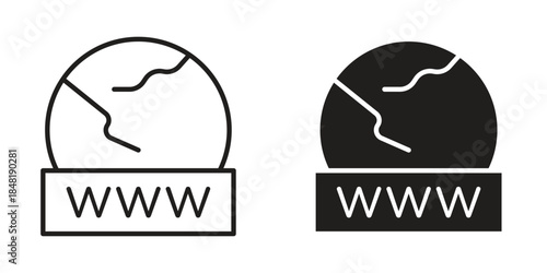 Domain icon for website, thin line icons. vector logo design