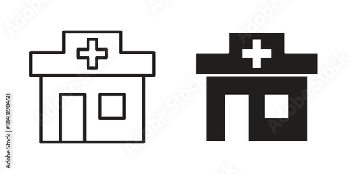 Drugstore icon for website, thin line icons. vector logo design