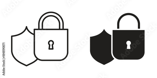 Encryption icon for website, thin line icons. vector logo design