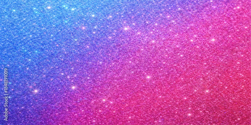 Abstract purple and colorful background with bubbles and pink glitter texture features a bright winter bokeh pattern of shiny magic stars and snow particles for a festive Christmas holiday design