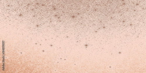 Aged brown paper texture with a blank grunge pattern and rough cardboard surface creates an empty beige backdrop for a vintage design page