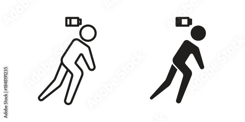 Fatigue icon for website, thin line icons. vector logo design