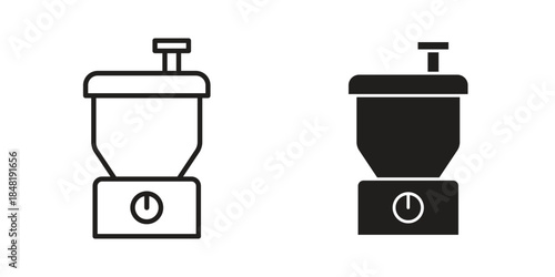 Food processor icon for website, thin line icons. vector logo design