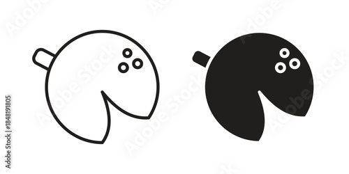 Fortune cookie icon for website, thin line icons. vector logo design