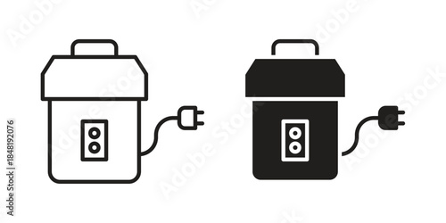 Garbage disposal icon for website, thin line icons. vector logo design