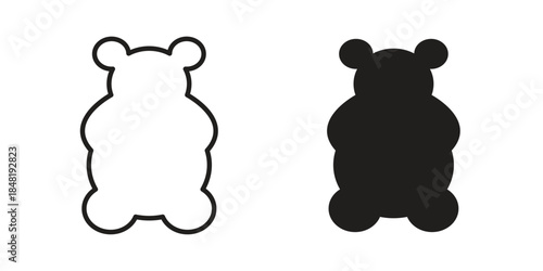 Gummy bear icon for website, thin line icons. vector logo design