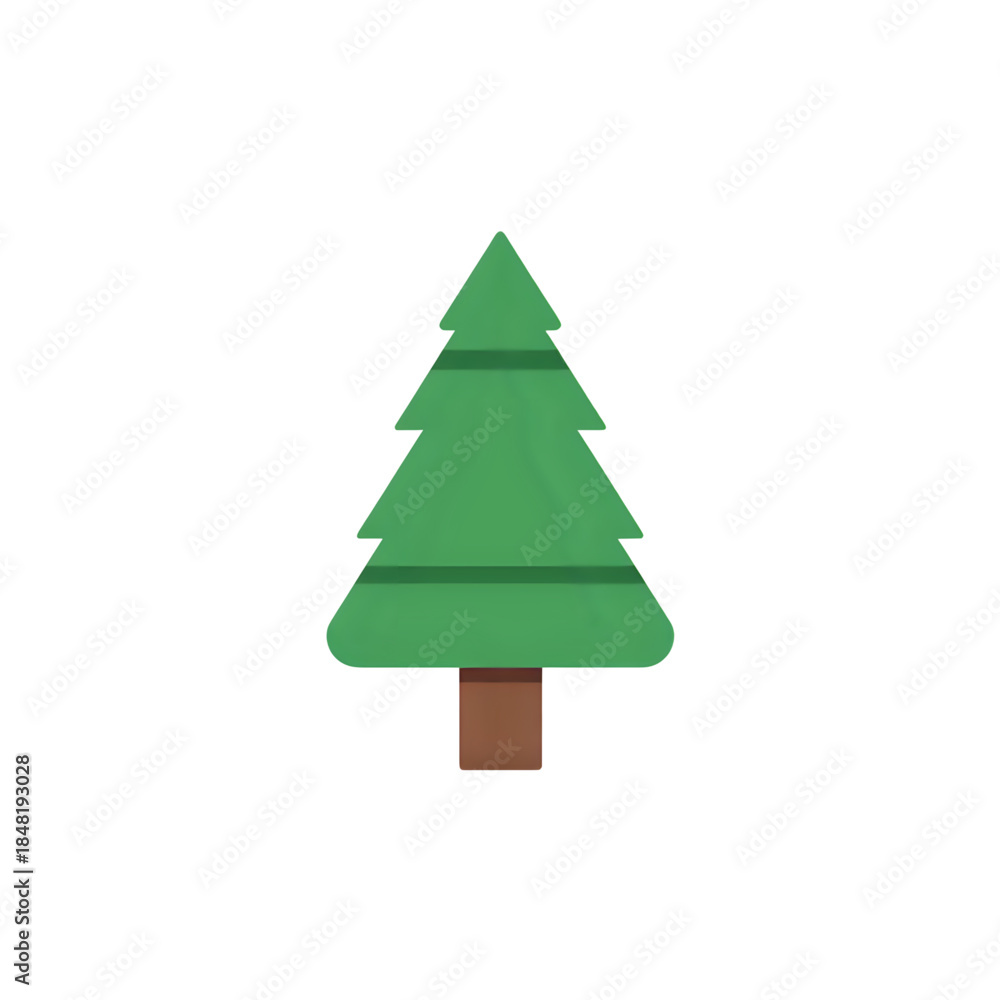 Fototapeta premium Flat Design Christmas Fir Tree