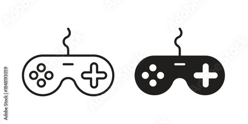 Gameplay icon for website, thin line icons. vector logo design