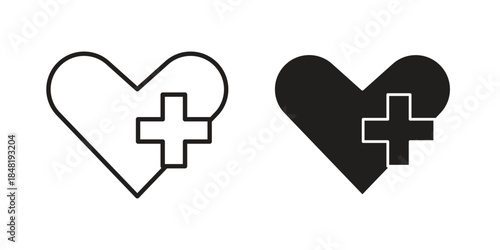 Heal icon for website, thin line icons. vector logo design