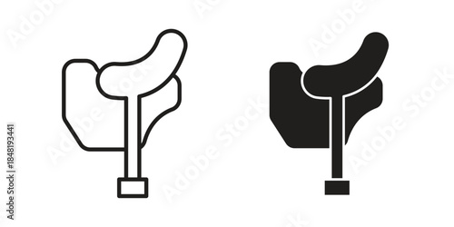 Horse saddle icon for website, thin line icons. vector logo design