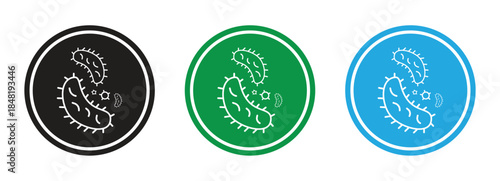Bacteria and Microorganism Circular Icon Set in Multiple Colors