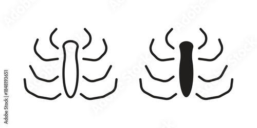 Human Ribs icon for website, thin line icons. vector logo design