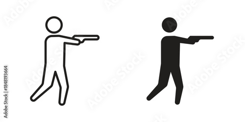 Hunter icon for website, thin line icons. vector logo design