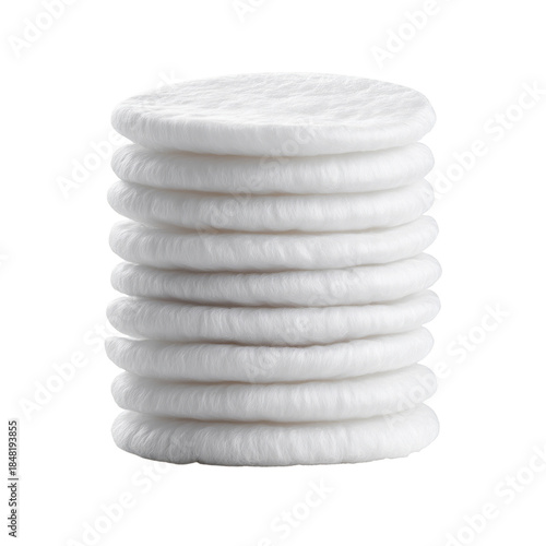 Cotton Pads Stacked Neatly on a Plain Background
