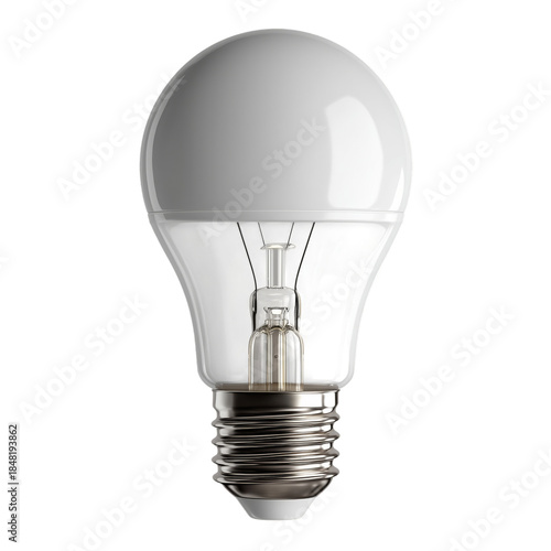 LED Light Bulb in Clear Design for Home or Office Use on White Background