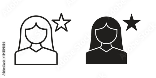 Influencer icon for website, thin line icons. vector logo design
