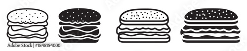 Sandwich Icon set Vector Illustration for Food, Lunch, and Fast Food Design
