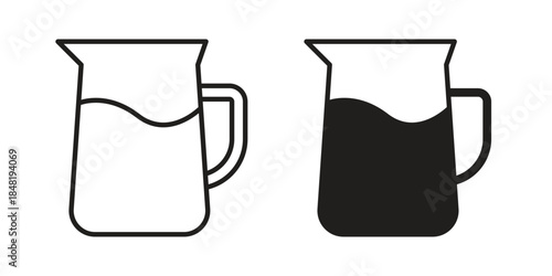 Jug icon for website, thin line icons. vector logo design