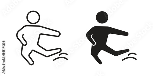 Kung fu icon for website, thin line icons. vector logo design