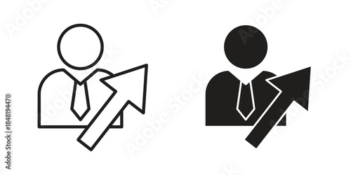 Lead conversion icon for website, thin line icons. vector logo design