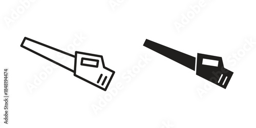 Leaf blower icon for website, thin line icons. vector logo design