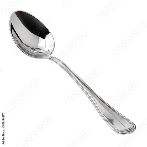 Spoon Placed on a White Background for Kitchen or Dining Use