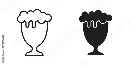 Milkshake icon for website, thin line icons. vector logo design