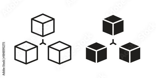 Modules icon for website, thin line icons. vector logo design