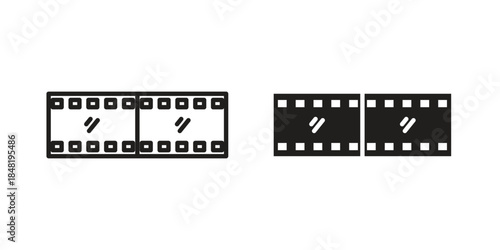 Negative film icon for website, thin line icons. vector logo design
