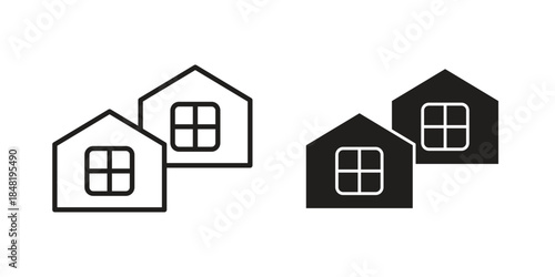 Neighborhood icon for website, thin line icons. vector logo design