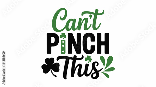 St Patricks Day typography with shamrocks and green accents