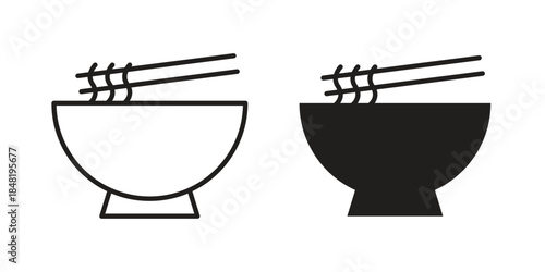 Noodles icon for website, thin line icons. vector logo design