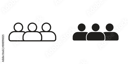 people icon for website, thin line icons. vector logo design