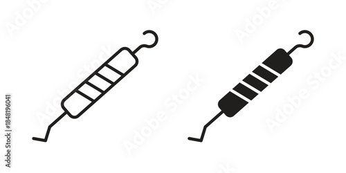 Periodontal scaler icon for website, thin line icons. vector logo design