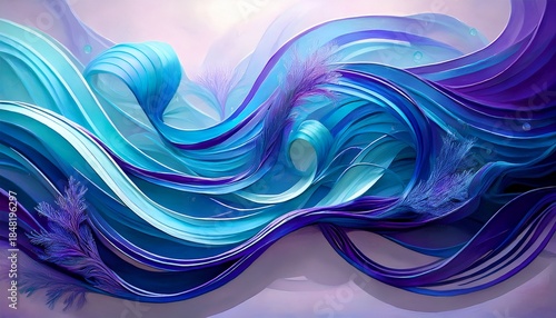 deep sea rhapsody ultramarine and lavender ribbons in harmony