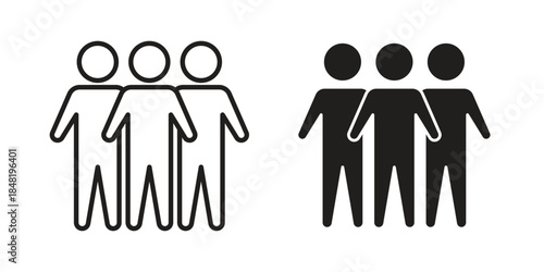 Population icon for website, thin line icons. vector logo design