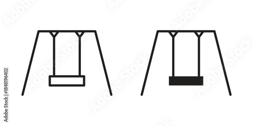 Porch swing icon for website, thin line icons. vector logo design