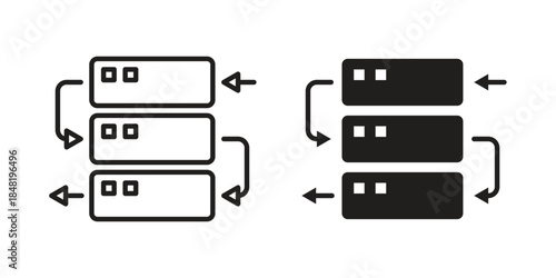 Procedure icon for website, thin line icons. vector logo design