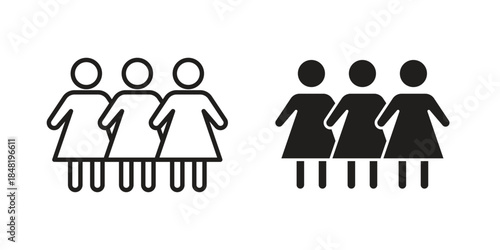 Queue icon for website, thin line icons. vector logo design